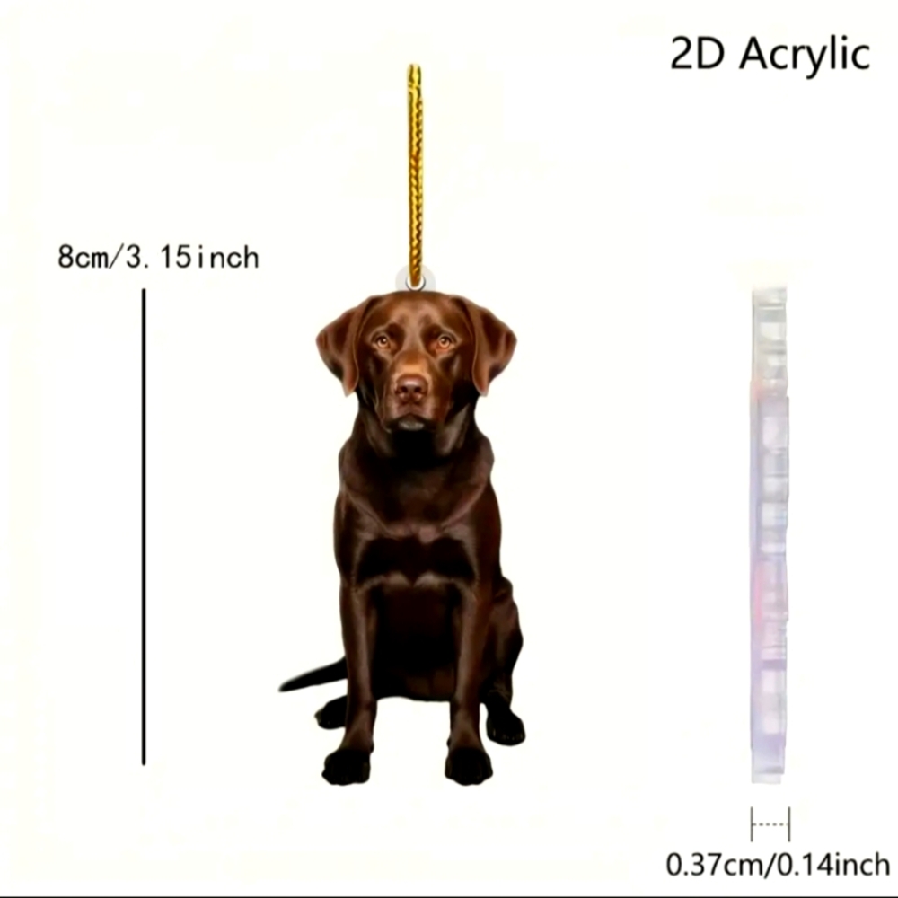 NEW! 2D Flat Acrylic Chocolate Labrador Keychain Bag 👜🎒 Charm Accessory ~ 🐕🐾
